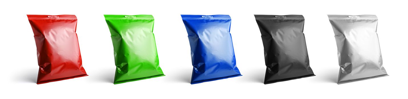 A set of packages in different colors for your design.