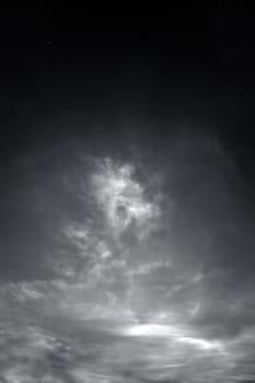 Clouds at the time of dusk in the sky.