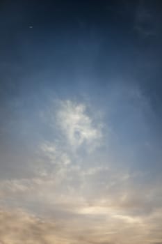 Clouds at the time of dusk in the sky.