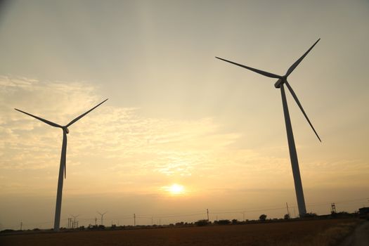 windmill rotating in Farm
