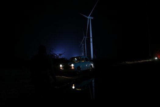 windmill rotating in Farm