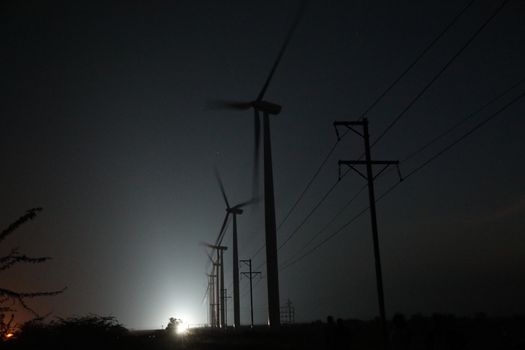 windmill rotating in Farm