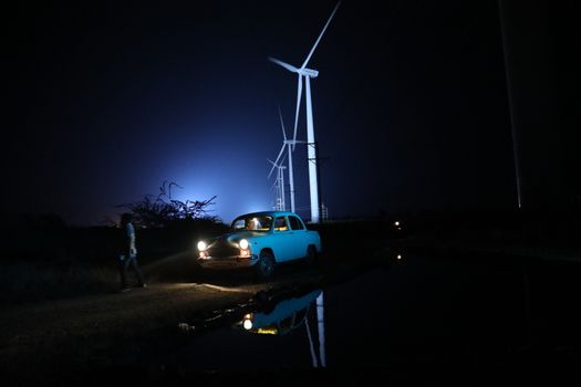 windmill rotating in Farm