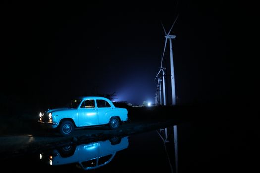 windmill rotating in Farm