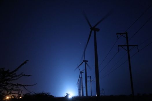 windmill rotating in Farm