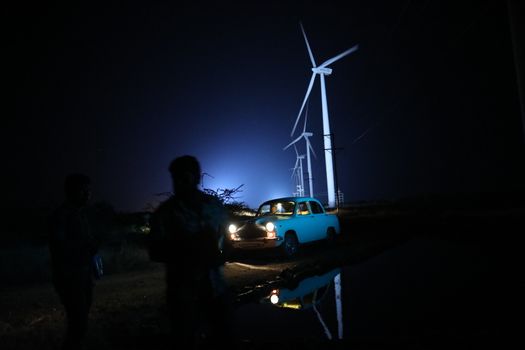 windmill rotating in Farm