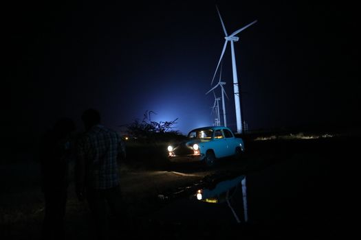 windmill rotating in Farm