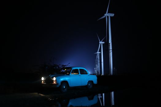 windmill rotating in Farm