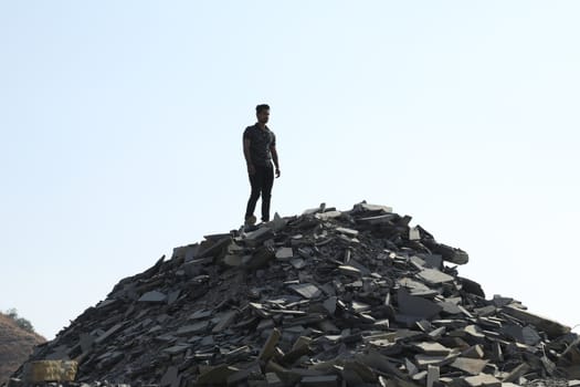Silhouette of people on hill
