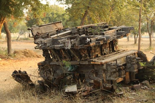 Damaged vintage Vehicle