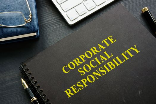 Book about Corporate social responsibility in the office.