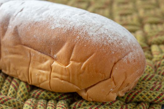 Home made wheat bread on top of a rope rug