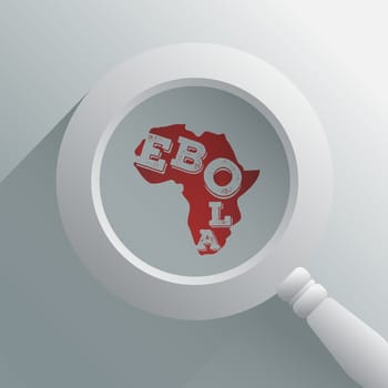 Digitally generated Ebola under the magnifying glass vector
