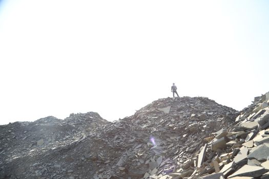 Silhouette of people on hill