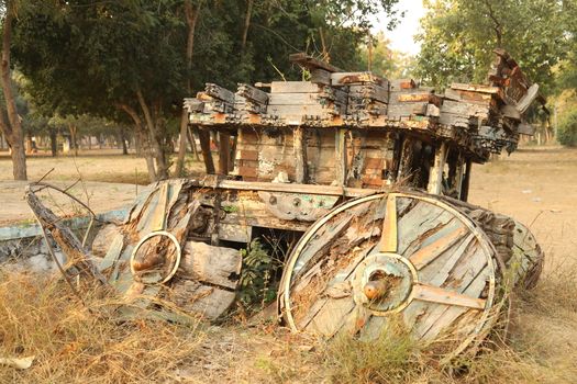 Damaged vintage Vehicle
