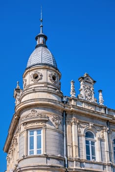 Ruse, Bulgaria - 07.26.2019. Old historical house in the city of Ruse in Bulgaria, on a sunny summer day