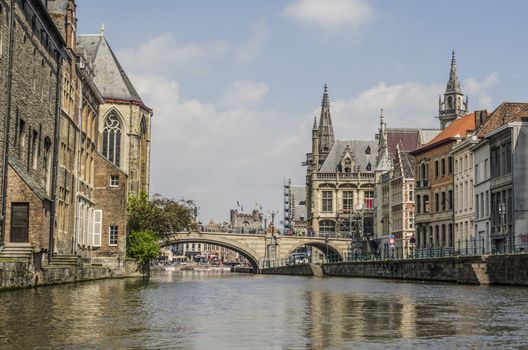 Belgium and the canals of its medieval cities Ghent