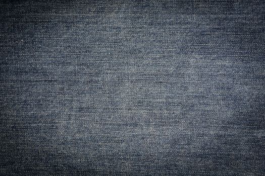 Textured vintage background - dirty blue jeans textile in close-up (high details)