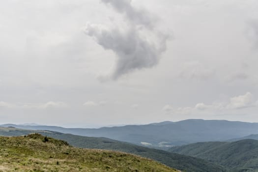 Road from Widelki to Tarnica through Bukowe Berdo in the Bieszczady Mountains in Poland