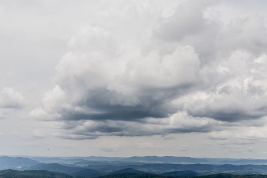 Road from Widelki to Tarnica through Bukowe Berdo in the Bieszczady Mountains in Poland