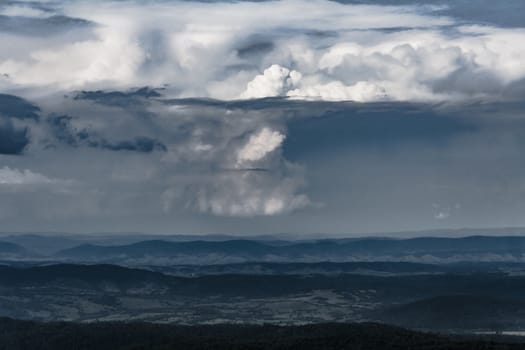 Road from Widelki to Tarnica through Bukowe Berdo in the Bieszczady Mountains in Poland