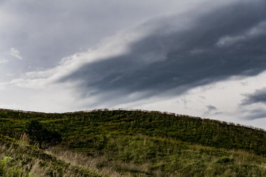 Road from Widelki to Tarnica through Bukowe Berdo in the Bieszczady Mountains in Poland