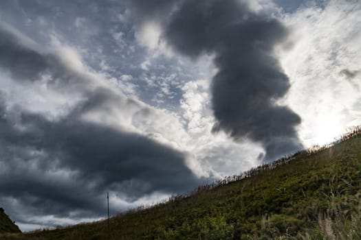 Road from Widelki to Tarnica through Bukowe Berdo in the Bieszczady Mountains in Poland