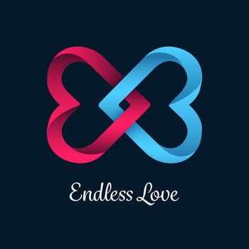 Digitally generated Endless love vector with linking hearts