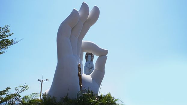 White GuanYin statue in Nanshan Buddhist Cultural Park, Sanya, Hainan Island, China.