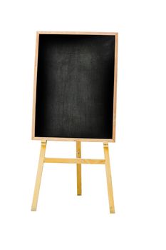 vertical photo of menu black board Isolated on white background, clipping path.