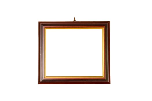 blank vintage retro photo frame isolated on white background. Clipping path
