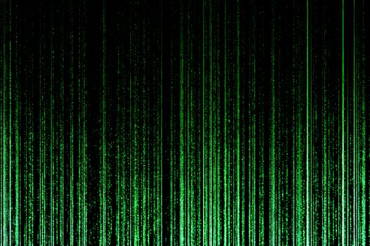 digital green matrix generated in black background, technology concept