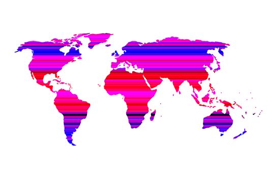 colorful world map on white background