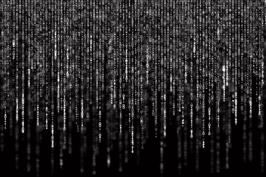 Digital Abstract background, black and white matrix.