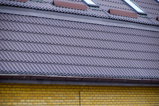 The roof of the new built houses. Housing