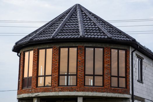 The roof of the new built houses. Housing