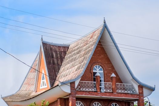 The roof of the new built houses. Housing