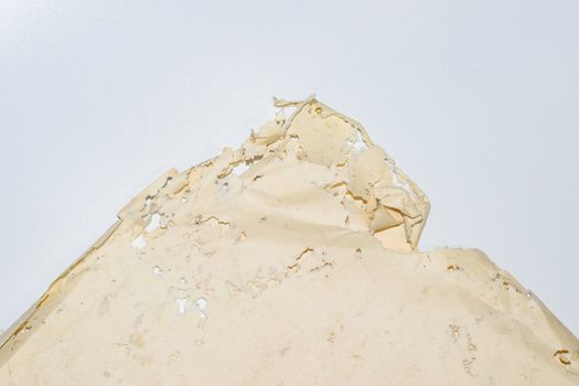 Paper swallowed with silverfish. Traces of wrecking silverfish on vinyl envelopes. lepisma