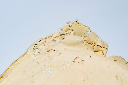 Paper swallowed with silverfish. Traces of wrecking silverfish on vinyl envelopes. lepisma