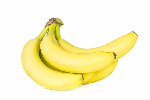 Bunch of bananas isolated on white background in close-up