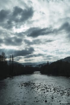 River in cloudy day