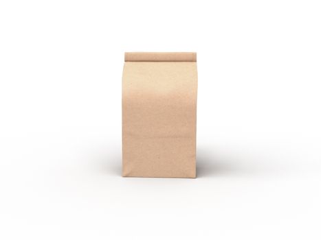 The coffee beam bag packaging mock-up design on white studio stage background