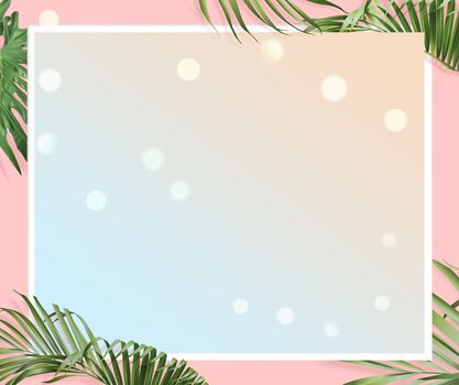 The website banner with pink background, euclidean and palm leaves border