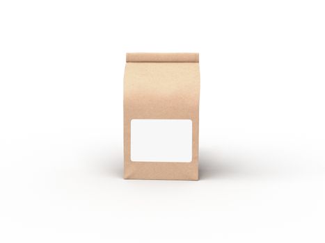 The coffee beam bag packaging mock-up design on white studio stage background