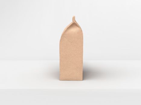 The coffee beam bag packaging mock-up design side view on light gray studio stage background