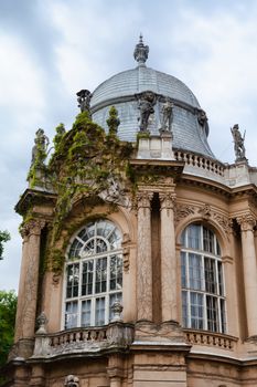 Budapest, Hungary - 5 May 2017: Museum of Agriculture close-up of a tower at Vajdahunyad Castle