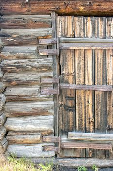 brown old wooden gate closeup