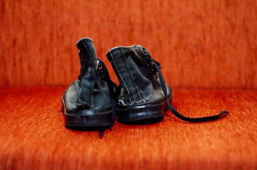 Ragged Black Stylish Shoes, Vintage Black Stylish Shoes