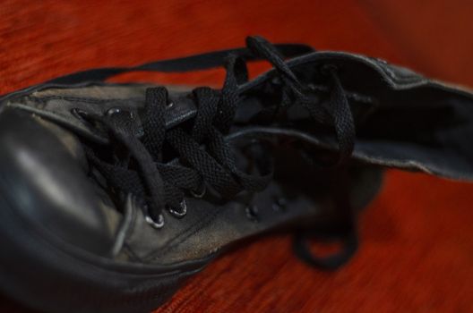 Ragged Black Stylish Shoes, Vintage Black Stylish Shoes