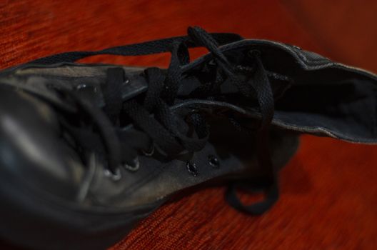 Ragged Black Stylish Shoes, Vintage Black Stylish Shoes